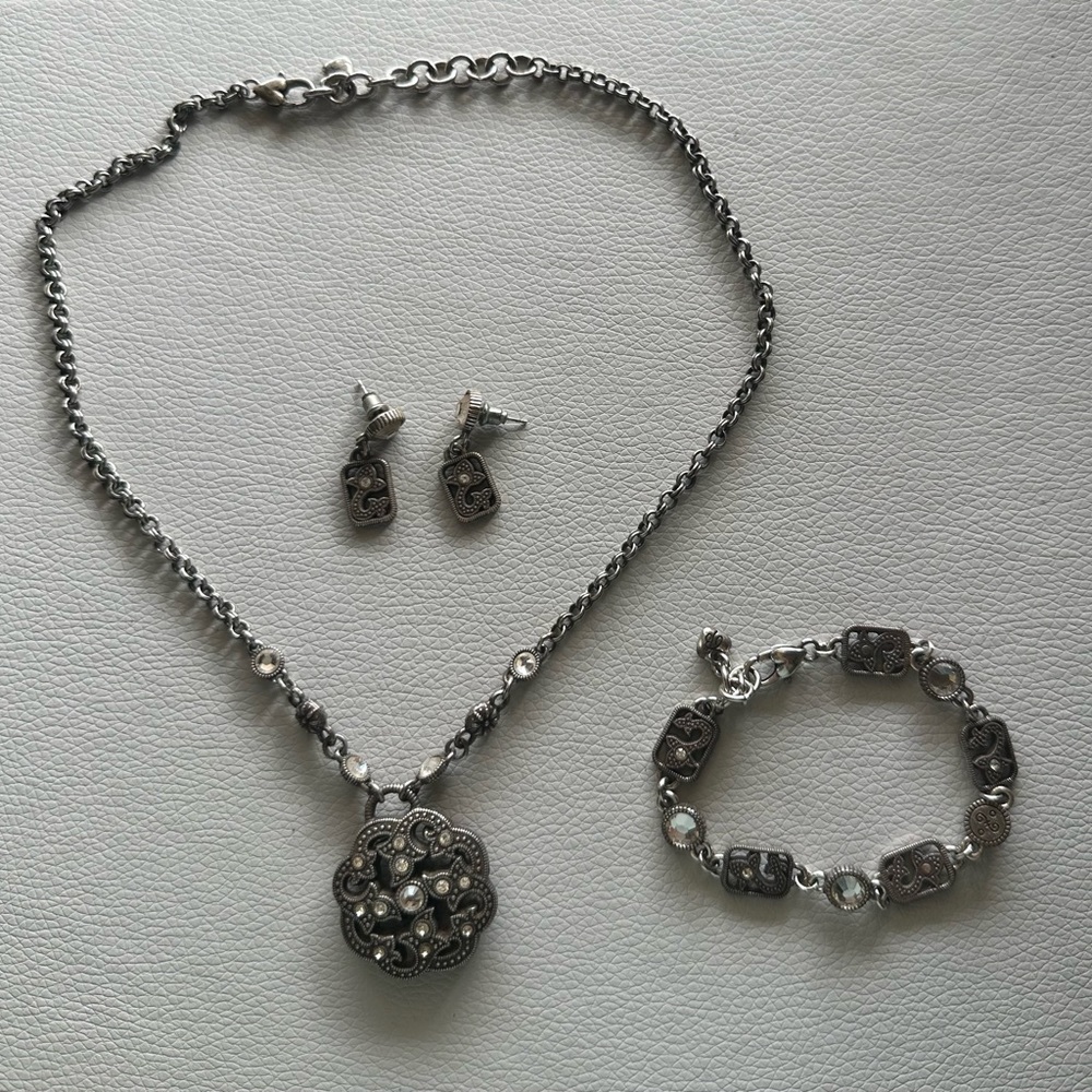 Brighton necklace, earrings, and bracelet set